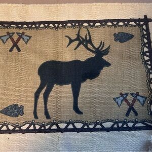 Jute placemat with Deer and Axe Design